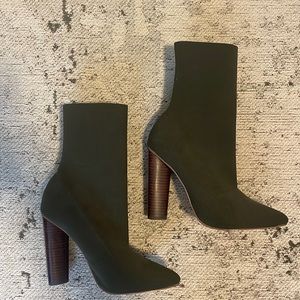 Steve Madden Capitol mid-calf sock bootie - olive green